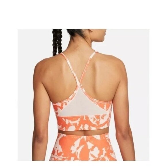 Nike Womens Dri-FIT Indy Icon Clash Sports Bra DM0668-817 Orange Camo Size Small - Picture 2 of 4